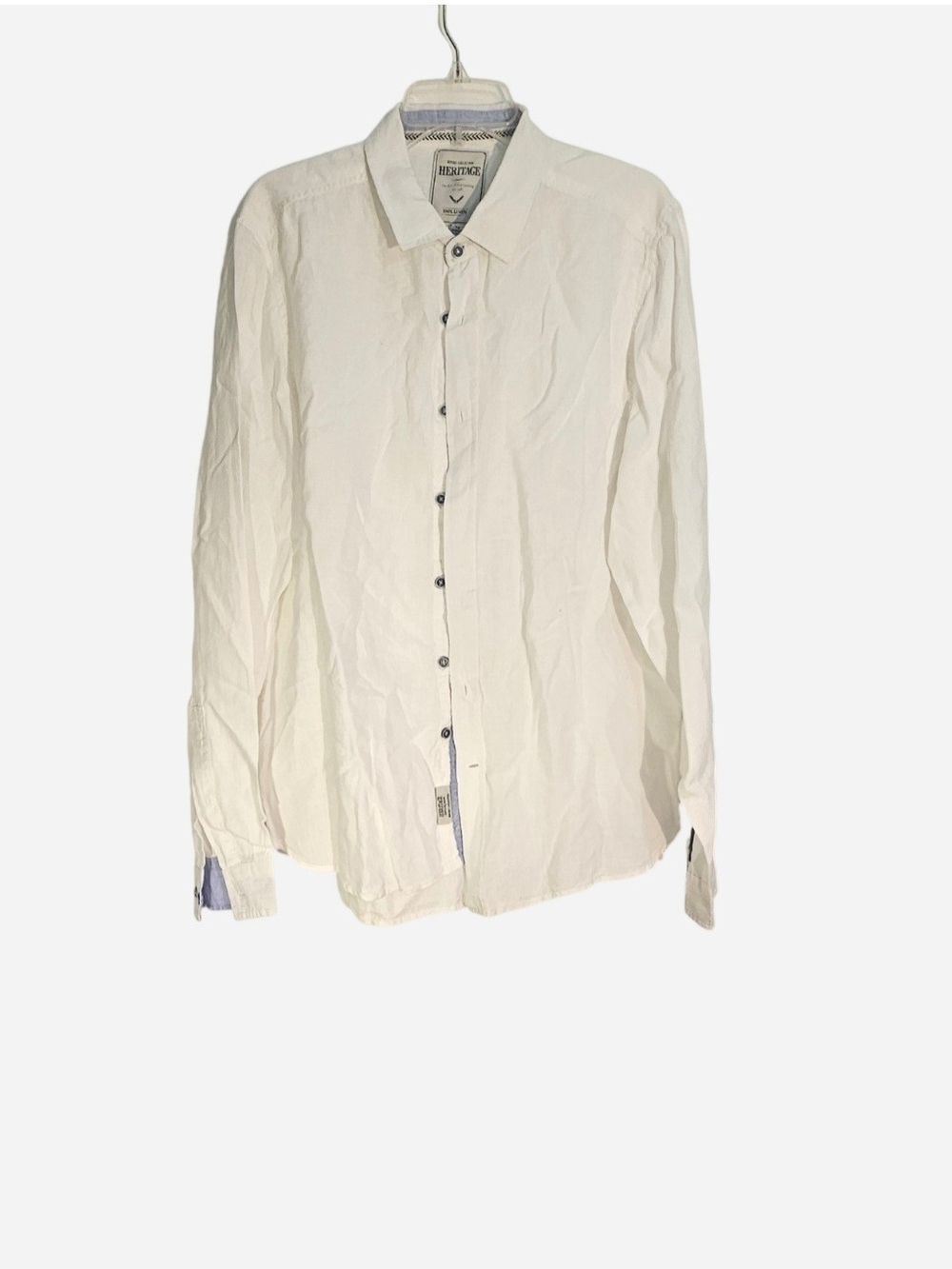 Report Collection Heritage 100% Linen Button-Up Shirt XL Contemporary